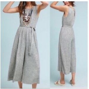 Anthropologie Women Meadow Rue Alchemist Metallic Silver Sleeveless Jumpsuit XS